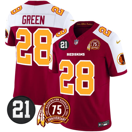 Men's Washington Redskins 75th & Sean Taylor Patch Vapor Limited Jersey - All Stitched