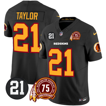 Men's Washington Redskins 75th & Sean Taylor Patch Vapor Limited Jersey - All Stitched