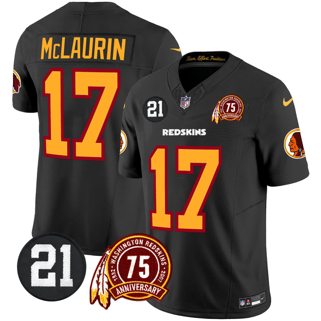 Men's Washington Redskins 75th & Sean Taylor Patch Vapor Limited Jersey - All Stitched
