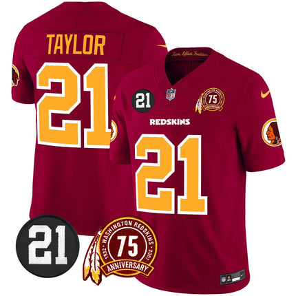 Men's Washington Redskins 75th & Sean Taylor Patch Vapor Limited Jersey - All Stitched