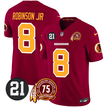 Men's Washington Redskins 75th & Sean Taylor Patch Vapor Limited Jersey - All Stitched