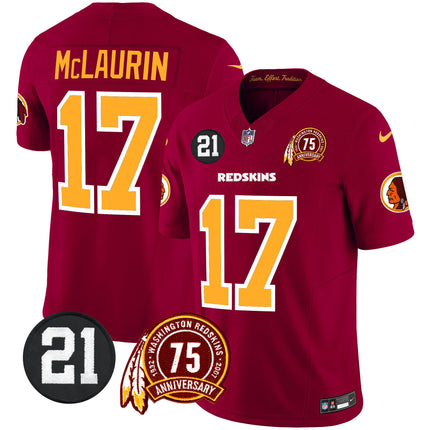 Men's Washington Redskins 75th & Sean Taylor Patch Vapor Limited Jersey - All Stitched