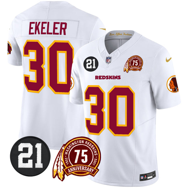 Men's Washington Redskins 75th & Sean Taylor Patch Vapor Limited Jersey - All Stitched