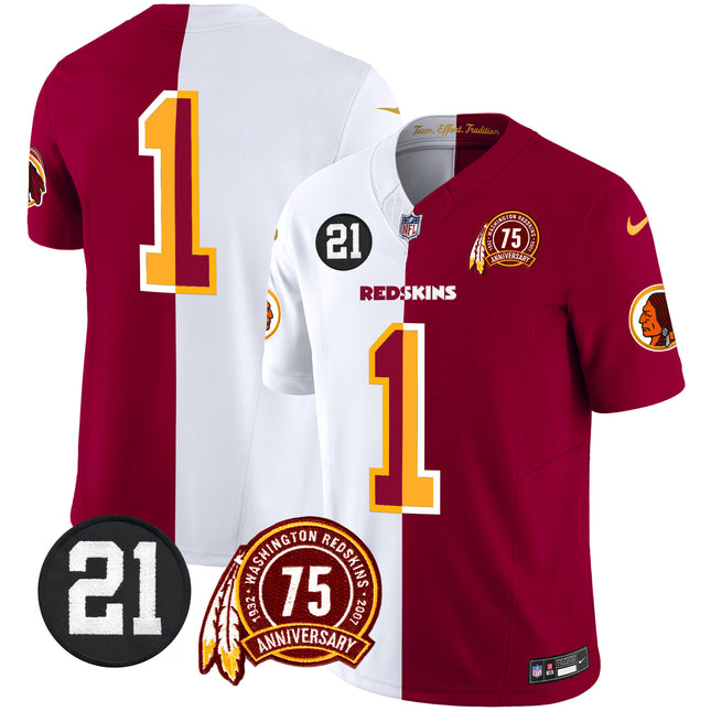 Men's Washington Redskins 75th & Sean Taylor Patch Vapor Limited Jersey - All Stitched