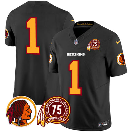 Men's Washington Redskins 75th Patch Throwback Vapor Limited Jersey - All Stitched