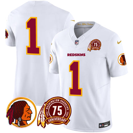 Men's Washington Redskins 75th Patch Throwback Vapor Limited Jersey - All Stitched