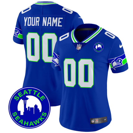 Seahawks 2024 Seattle City Patch Vapor Limited Custom Jersey - All Stitched