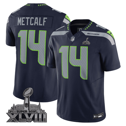 Men's Seattle Seahawks Jersey - SB XLVIII & Washington Home Patch