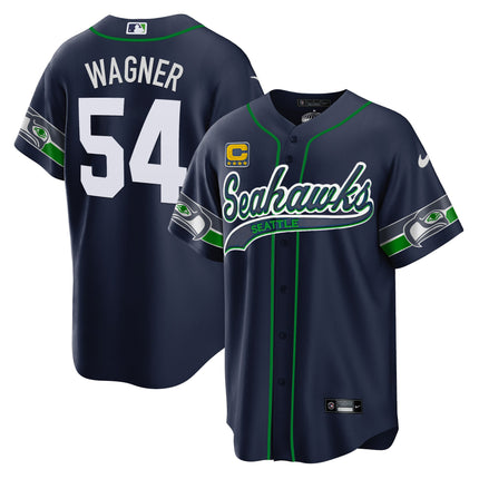 Men's Seahawks Throwback & Gold Cool Base Jersey V2 - All Stitched