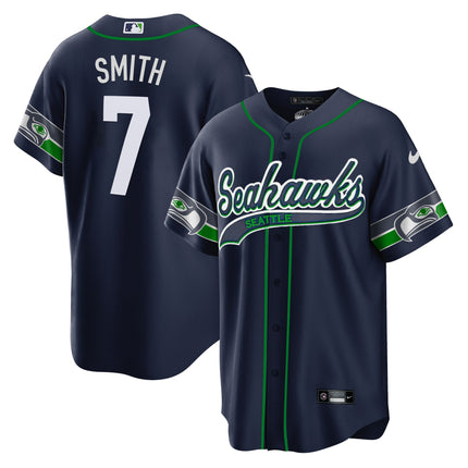 Men's Seahawks Throwback & Gold Cool Base Jersey V2 - All Stitched