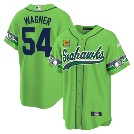Men's Seahawks Throwback & Gold Cool Base Jersey V2 - All Stitched