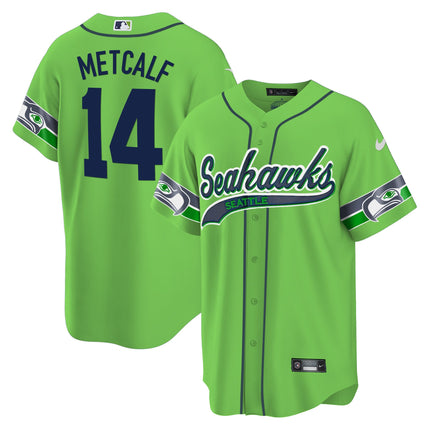 Men's Seahawks Throwback & Gold Cool Base Jersey V2 - All Stitched