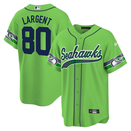 Men's Seahawks Throwback & Gold Cool Base Jersey V2 - All Stitched