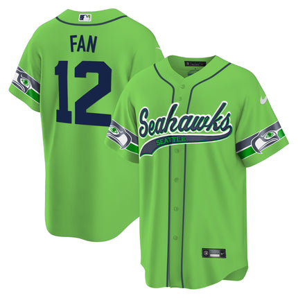Men's Seahawks Throwback & Gold Cool Base Jersey V2 - All Stitched