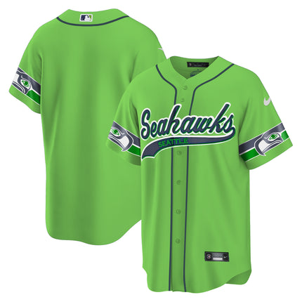 Men's Seahawks Throwback & Gold Cool Base Jersey V2 - All Stitched