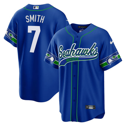 Men's Seahawks Throwback & Gold Cool Base Jersey V2 - All Stitched