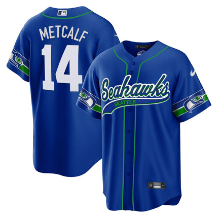 Men's Seahawks Throwback & Gold Cool Base Jersey V2 - All Stitched