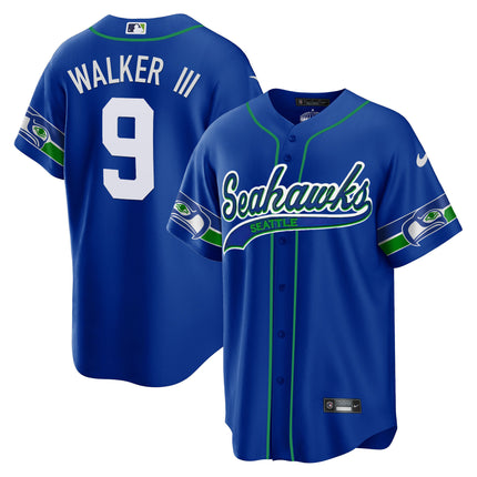 Men's Seahawks Throwback & Gold Cool Base Jersey V2 - All Stitched