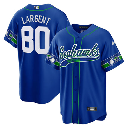Men's Seahawks Throwback & Gold Cool Base Jersey V2 - All Stitched