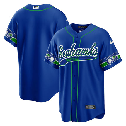 Men's Seahawks Throwback & Gold Cool Base Jersey V2 - All Stitched