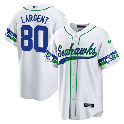 Men's Seahawks Throwback & Gold Cool Base Jersey V2 - All Stitched
