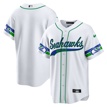 Men's Seahawks Throwback & Gold Cool Base Jersey V2 - All Stitched