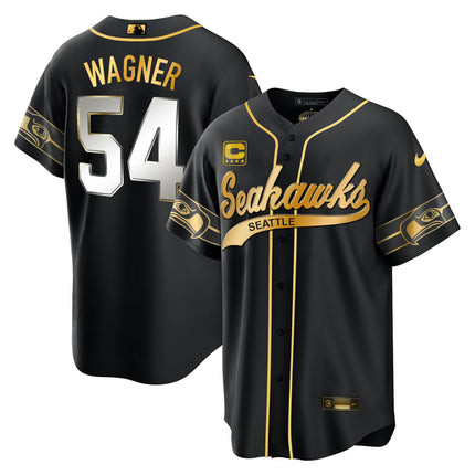 Men's Seahawks Throwback & Gold Cool Base Jersey V2 - All Stitched