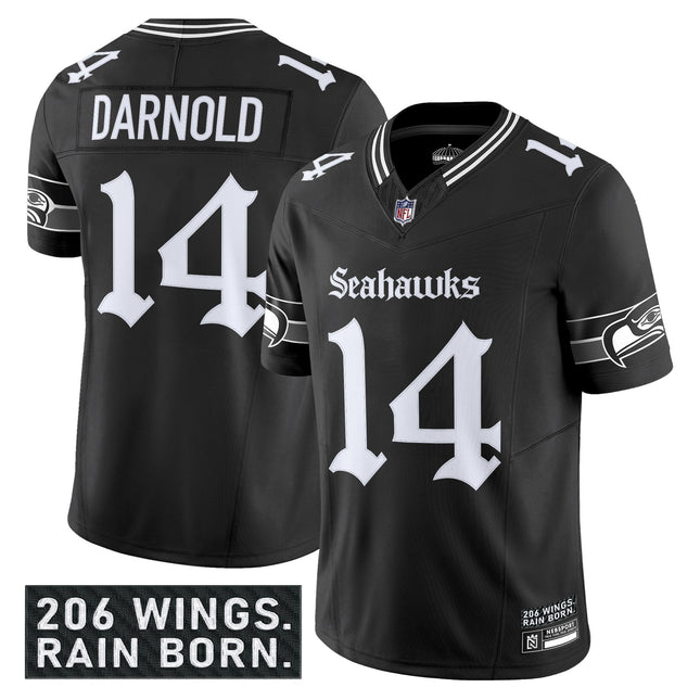 Men's Seattle Seahawks 'Gothic Rain City Shadows Edition' Vapor Limited Jersey - All Stitched