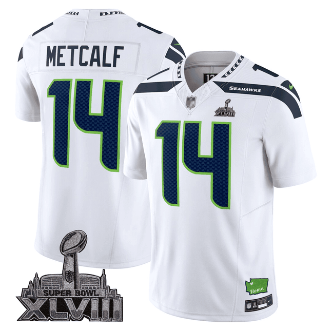 Men's Seattle Seahawks Limited Jersey - SB XLVIII + Washington Home Patch