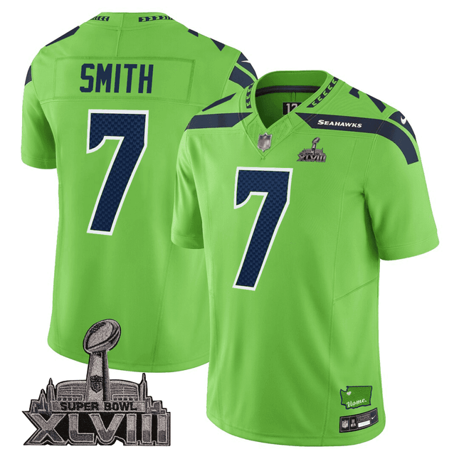 Men's Seattle Seahawks Limited Jersey - SB XLVIII + Washington Home Patch