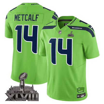 Men's Seattle Seahawks Limited Jersey - SB XLVIII + Washington Home Patch