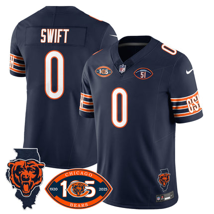 Men's Bears 1920-2025 The Bears Vapor Limited Jersey - All Stitched