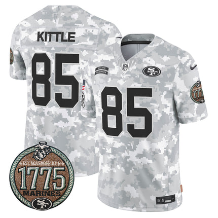 Men's 49ers 2024 Salute to Service Establishment Year Patch Vapor Limited Jersey - All Stitched
