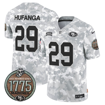 Men's 49ers 2024 Salute to Service Establishment Year Patch Vapor Limited Jersey - All Stitched