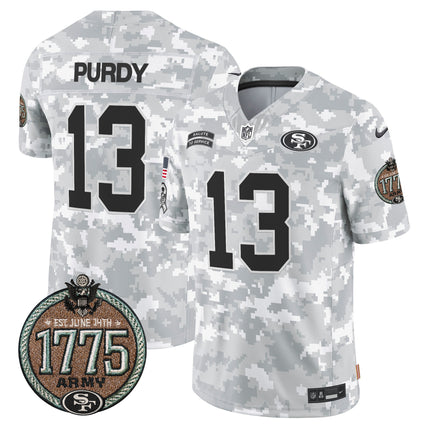 Men's 49ers 2024 Salute to Service Establishment Year Patch Vapor Limited Jersey - All Stitched