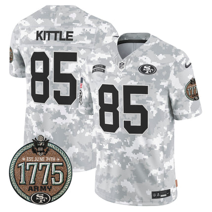 Men's 49ers 2024 Salute to Service Establishment Year Patch Vapor Limited Jersey - All Stitched
