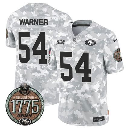 Men's 49ers 2024 Salute to Service Establishment Year Patch Vapor Limited Jersey - All Stitched
