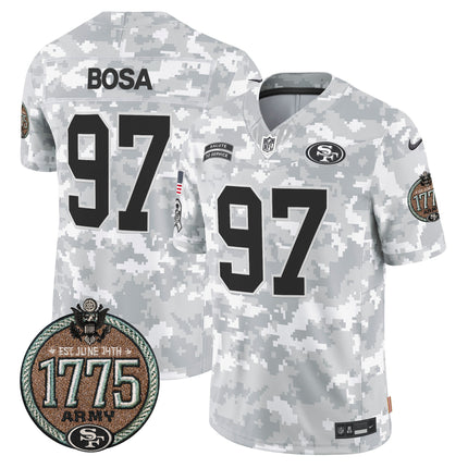 Men's 49ers 2024 Salute to Service Establishment Year Patch Vapor Limited Jersey - All Stitched