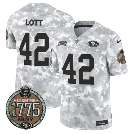 Men's 49ers 2024 Salute to Service Establishment Year Patch Vapor Limited Jersey - All Stitched