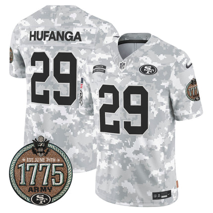 Men's 49ers 2024 Salute to Service Establishment Year Patch Vapor Limited Jersey - All Stitched