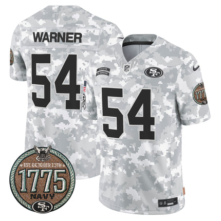 Men's 49ers 2024 Salute to Service Establishment Year Patch Vapor Limited Jersey - All Stitched