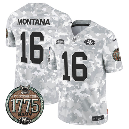 Men's 49ers 2024 Salute to Service Establishment Year Patch Vapor Limited Jersey - All Stitched
