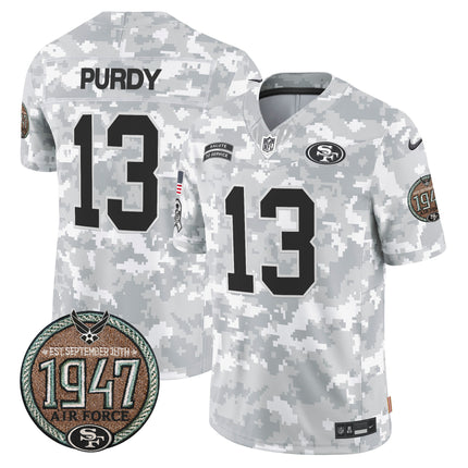 Men's 49ers 2024 Salute to Service Establishment Year Patch Vapor Limited Jersey - All Stitched