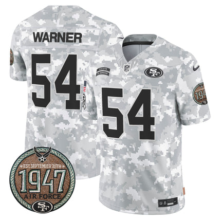 Men's 49ers 2024 Salute to Service Establishment Year Patch Vapor Limited Jersey - All Stitched