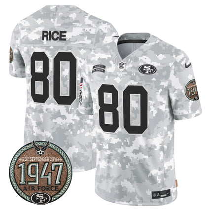 Men's 49ers 2024 Salute to Service Establishment Year Patch Vapor Limited Jersey - All Stitched
