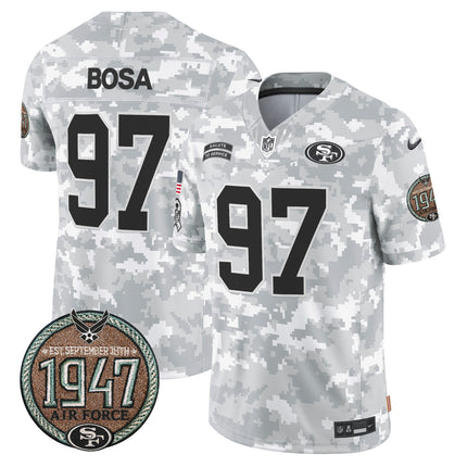 Men's 49ers 2024 Salute to Service Establishment Year Patch Vapor Limited Jersey - All Stitched