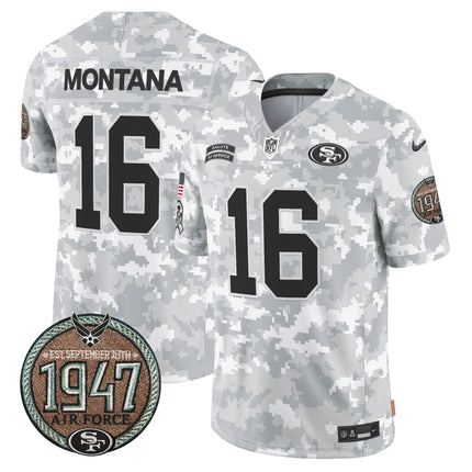 Men's 49ers 2024 Salute to Service Establishment Year Patch Vapor Limited Jersey - All Stitched