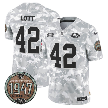 Men's 49ers 2024 Salute to Service Establishment Year Patch Vapor Limited Jersey - All Stitched