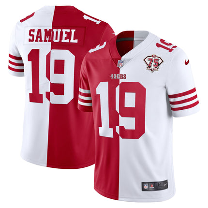 Men's 49ers 75th Anniversary Patch White Gold & Black Gold - All Stitched