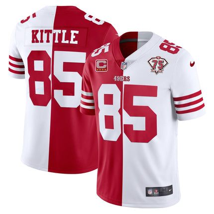 Men's 49ers 75th Anniversary Patch White Gold & Black Gold - All Stitched